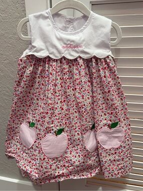 Cecil and Lou Toddler Girl Apple Back to School outfit Addison embroidered